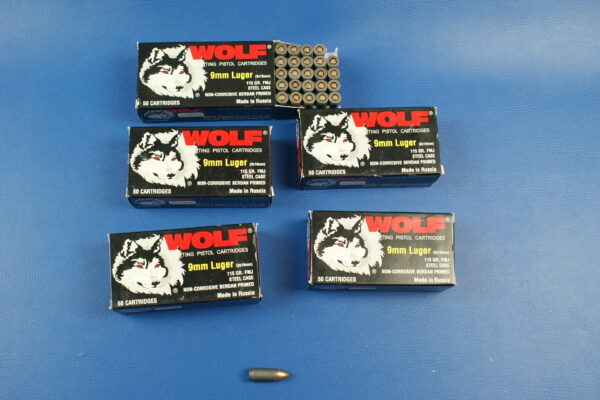 Wolf 9mmLuger FMJ 115gr